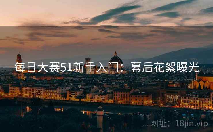 每日大赛51新手入门：幕后花絮曝光
